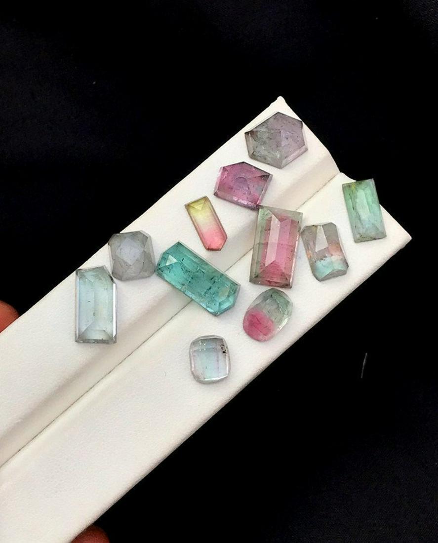 Tourmaline Rose Cuts , Natural Mix Color Tourmaline (1 of 3)