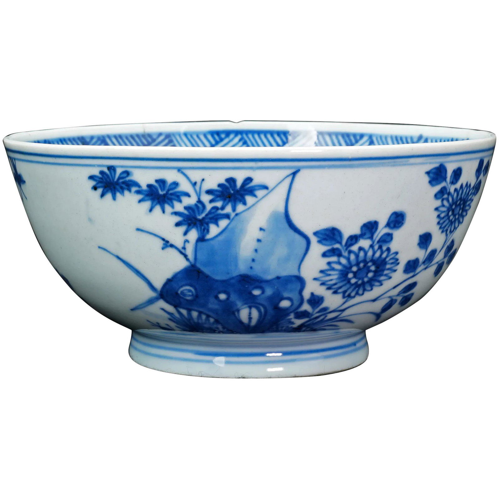Chinese Kangxi Bowl Rock and Peony Design (1 of 7)