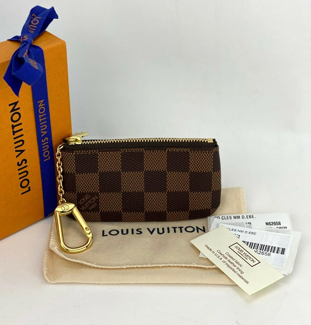 NEW LOUIS VUITTON Key Pouch Cles Damier Ebene Coin Card (1 of 12)
