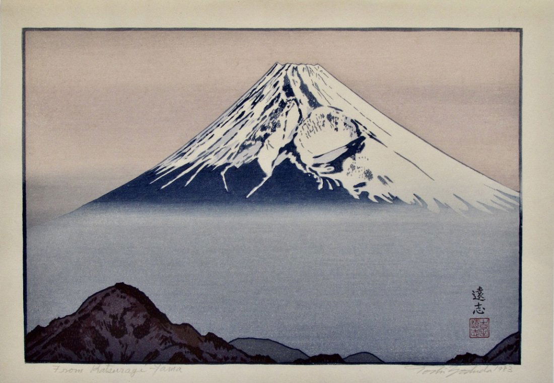 Toshi Yoshida: From Katsuragi-Yama: Artist: Toshi YOSHIDA (1911-1995) Subject: From Katsuragi-Yama Publisher: Self Signature: Toshi Yoshida in pencil Date: 1983 Format: chÃ»ban, 34.8 x 24.3 cm Condition: Fine impression, color and con