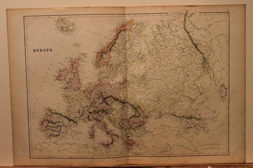 1882 Map of Europe: Title: 1882 Map of Europe Author: Blackie Medium: Ink on Paper Dimensions: 22"X15" Description: Map of Europe dated 1882. Part of the Comprehensive Atlas & Geography of the World. Engraved by Edwin We