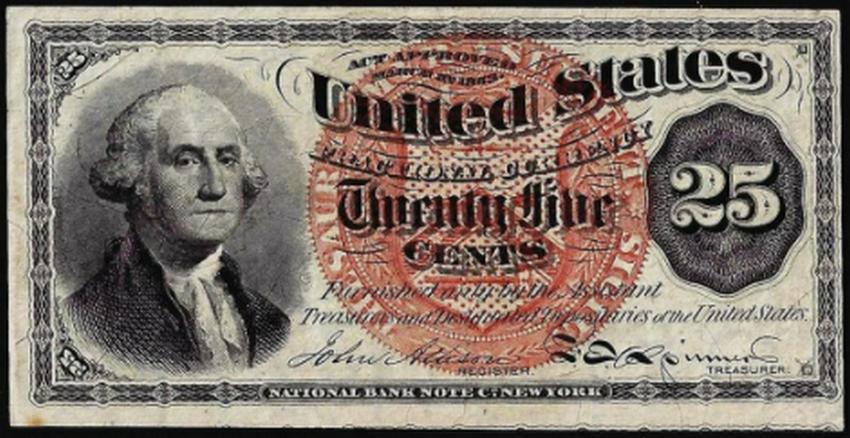 March 3, 1863 Twenty-Five Cents Fourth Issue Fractional (1 of 2)