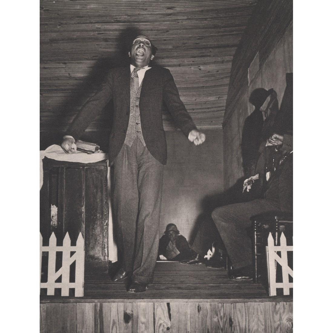 MARGARET BOURKE-WHITE - College Grove - Preacher: Artist: MARGARET BOURKE-WHITE Print Title: College Grove, Tennessee Medium: Sheet-fed Gravure Printing Date: 1930's Printed in the USA Image Size approx: 7.5 x 5.75 inches Margaret Bourke-White (1904-