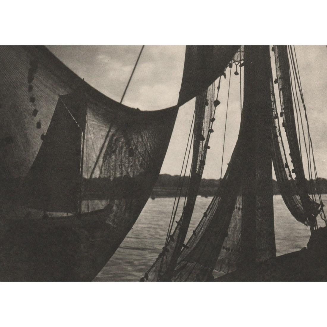 GERTRUD MUNCKEL - Sails: Artist: GERTRUD MUNCKEL Print Title: Sails Medium: Sheet-fed Gravure Printing Date: 1920's Printed in Germany Image Size approx: 6.5 x 9.5 inches Reserve: $30.00 Shipping: Domestic: Flat-rate of $15.0