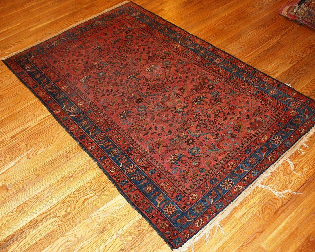 Handmade antique Persian Lilihan rug 4.1' x 6.4' (: Title: Handmade antique Persian Lilihan rug 4.1' x 6.4' ( 125cm x 195cm) 1920 Origin: Iran Dimensions: 4.1' x 6.4' ( 125cm x 195cm ) Material: wool Year:1920s Description: Beautiful Persian antique Li