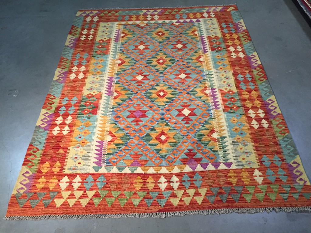 COLORFUL HAND KNOTTED KLIM 5x6.6 (1 of 8)
