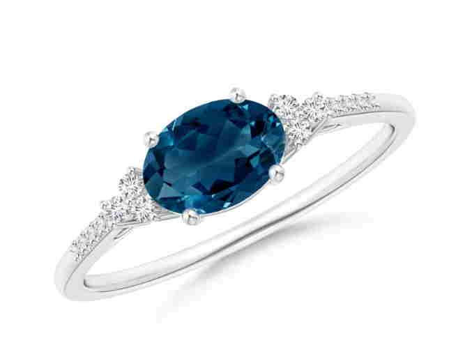 London Blue Topaz Design 0.95 Ct Diamond 0.09 Ct in (1 of 3)