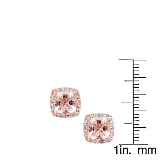 14K Rose Gold Morganite Diamond Earrings (1 of 4)