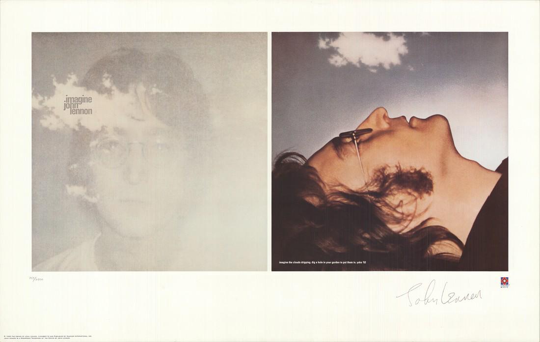 Bob Gruen - Imagine- John Lennon: Artist: Bob Gruen Title: Imagine- John Lennon Additional Information: "Imagine- John Lennon" by Bob Gruen, 1995 Unsigned Offset Lithograph. Paper size is 21.5 x 34 inches, with an image size of 15.25
