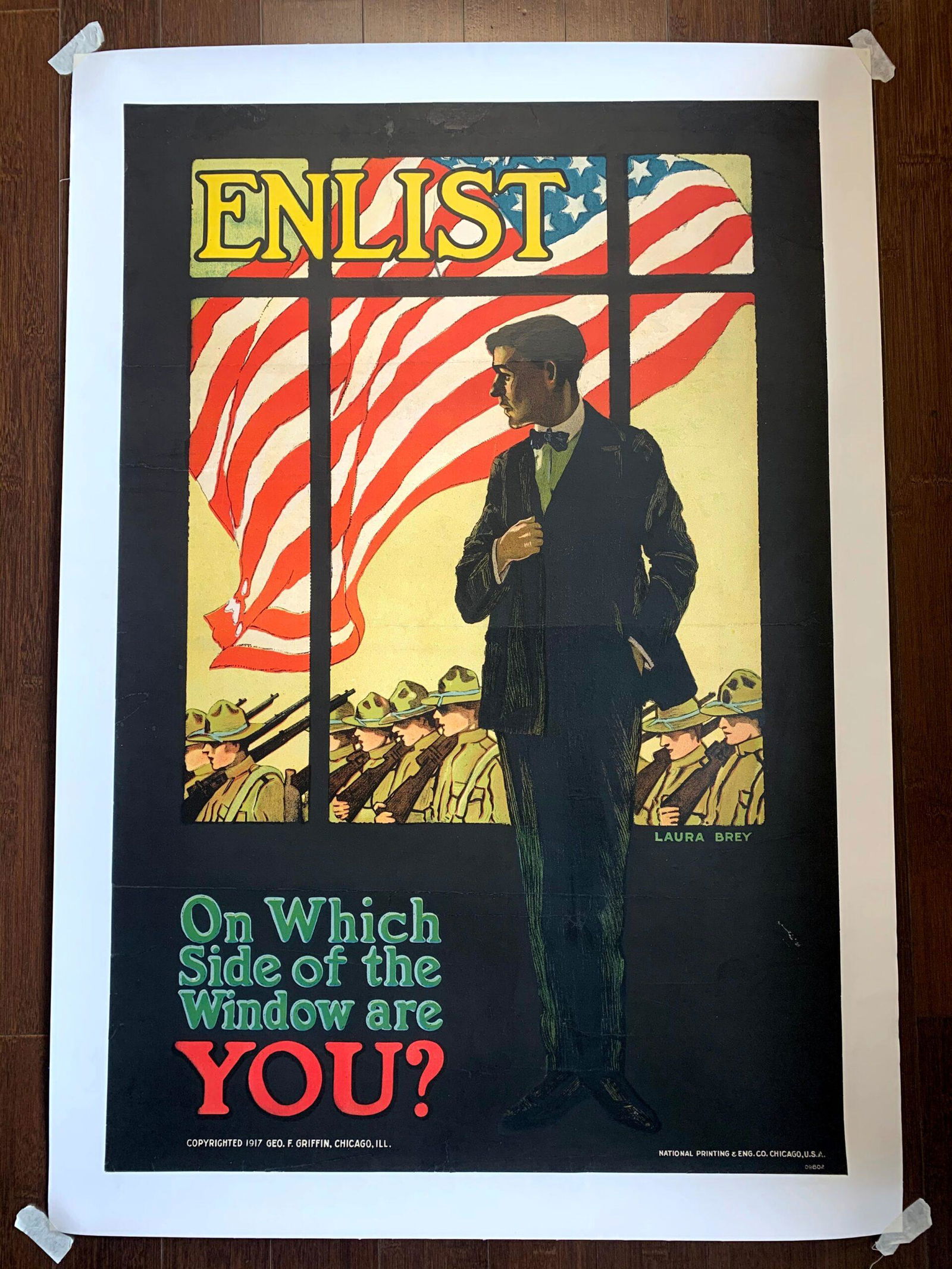 Enlist - Which Side of the Window? (1917) 25.75" x (1 of 4)