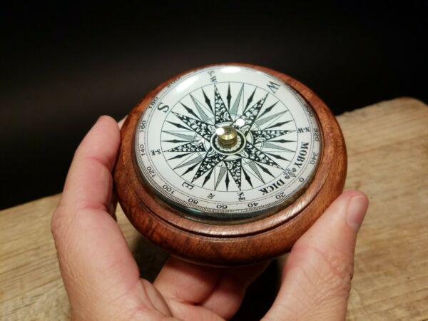 Magnifying Glass Navigational Compass: 4" wide x 1 3/4" tall Nice reproduction of an antique compass. Great heavy quality piece made to look like an original! All our items come with a 100% customer satisfaction guarantee. About the Items: