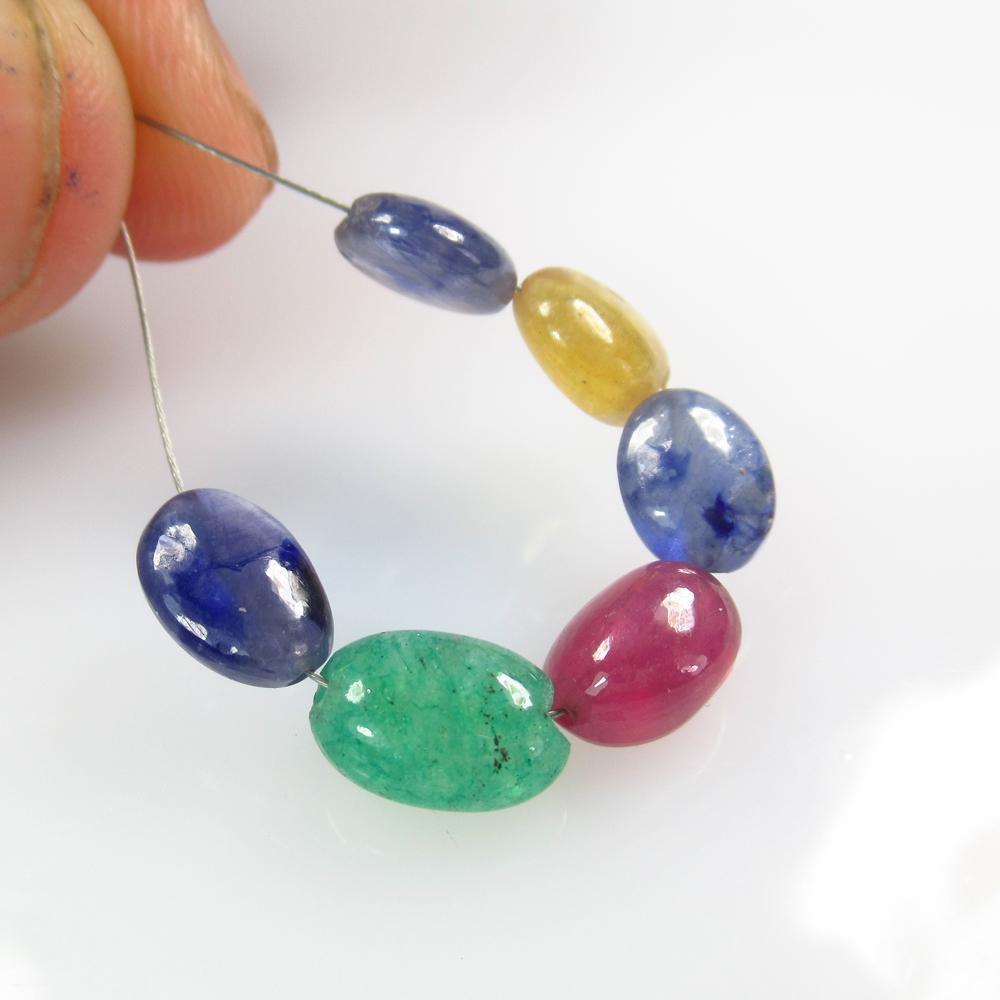 17.38 Ctw Natural 6 Emerald, Ruby, Sapphire Beads (1 of 2)