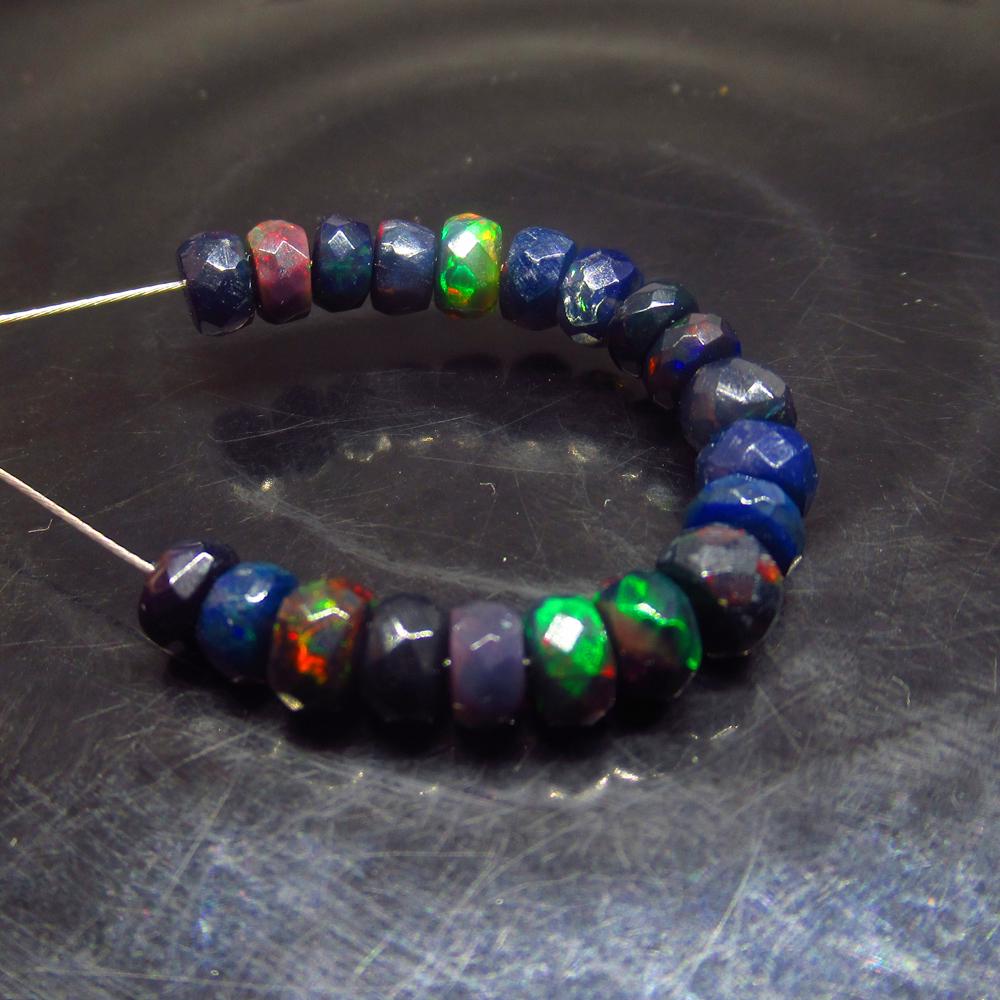 7.00 Ctw Natural 20 Drilled Faceted Black Opal Beads: No Reserve! Title: 7.00 Ctw Natural 20 Drilled Faceted Black Opal Beads Stone Clarity: Translucent Gemstone: Faceted Black Opal Beads Carat Weight: 7.00 Size/Dimensions: 4.90 to 5.10 mm / 20 PC's Addi