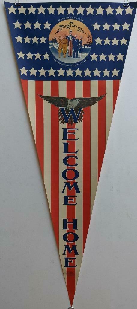 PATRIOTIC WWII WELCOME HOME AMERICAN FLAG BANNER UNCLE (1 of 2)