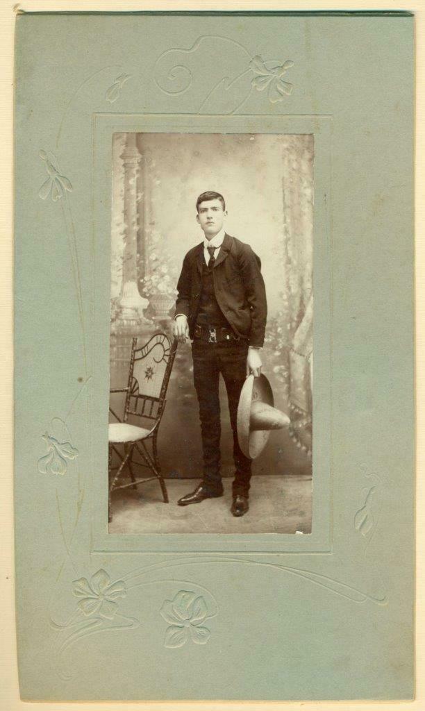 1907 SPANISH YOUNG MAN in SUIT w SOMBRERO ID'd PEDRO (1 of 3)