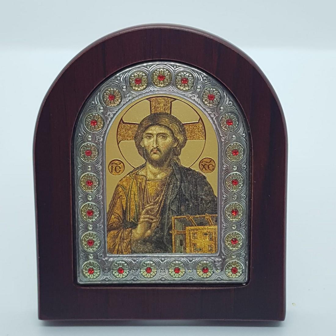 Clarte Silver Byzantine style Lord God's Wisdom icon: Title: Clarte Silver Byzantine style Lord God's Wisdom icon Additional Information: 925 Silver Byzantine style Lord God's Wisdom Icon with wooden frame Silver hand decorated with 24k gold and ornated 