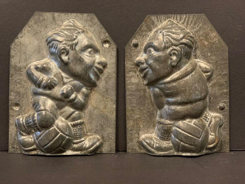 Early 20th c Soccer?/Rugby? Chocolate Mold, 2-piece (1 of 3)
