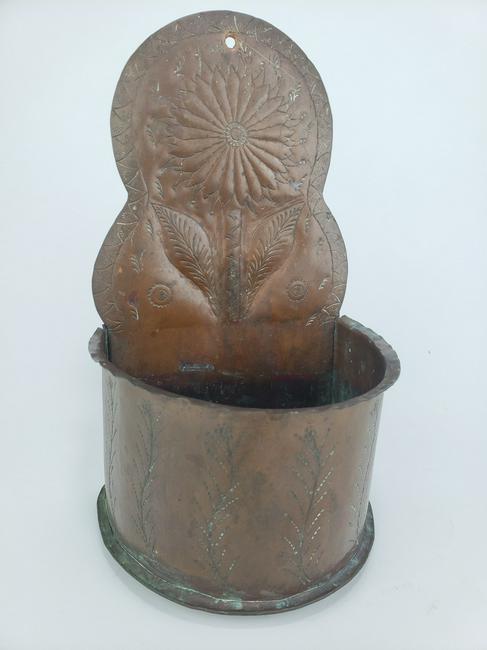 Handmade Hammered & Tooled Copper Wall Pocket (1 of 4)