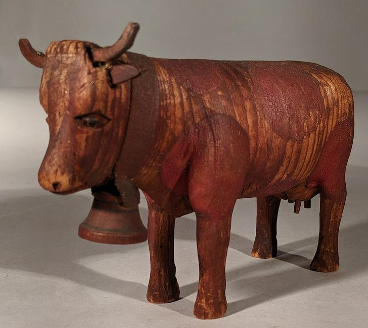 Red Spotted Small Carved Cow (1 of 4)