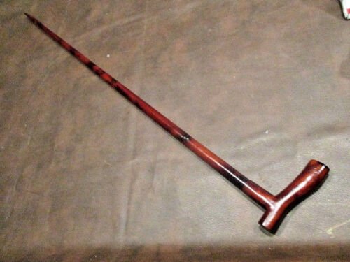 ANTIQUE GREAT "T" SHAPED HANDLE WALKING STICK CANE w/ (1 of 8)