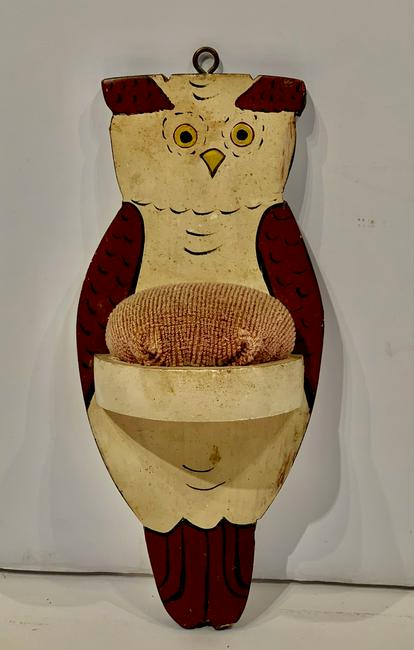 Early 20th c Owl pin cushion (1 of 3)