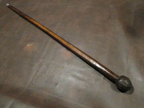 ANTIQUE FOLK ART POLICE MEDALLIONED WALKING STICK CANE (1 of 12)