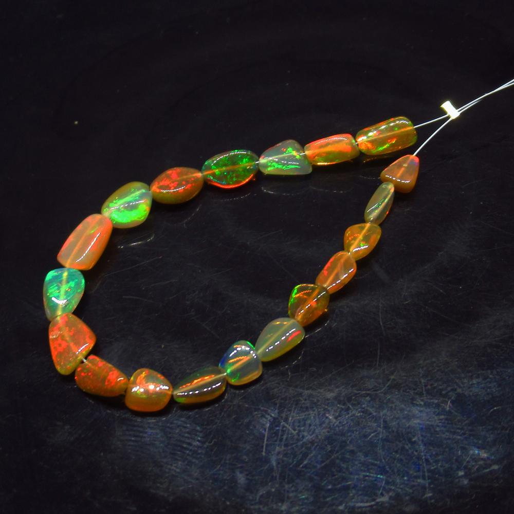 8.20 Ct Natural 19 Drilled Multicolor Fire Opal Beads (1 of 2)