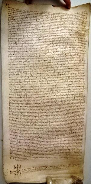 1535 Beautifully Penned Spanish Vellum Scroll (1 of 6)