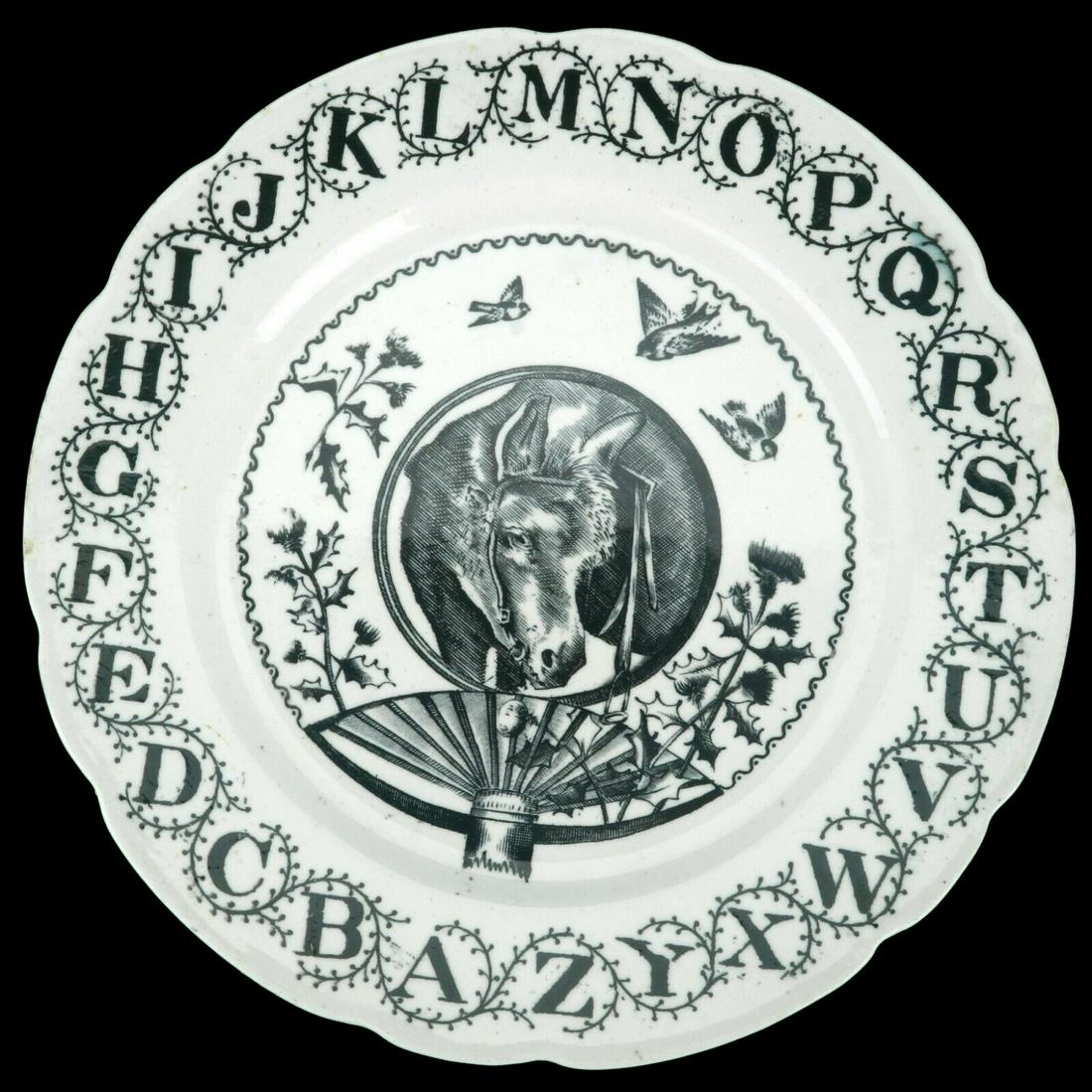 Child’s ABC Adams Staffordshire transferware plate (1 of 4)