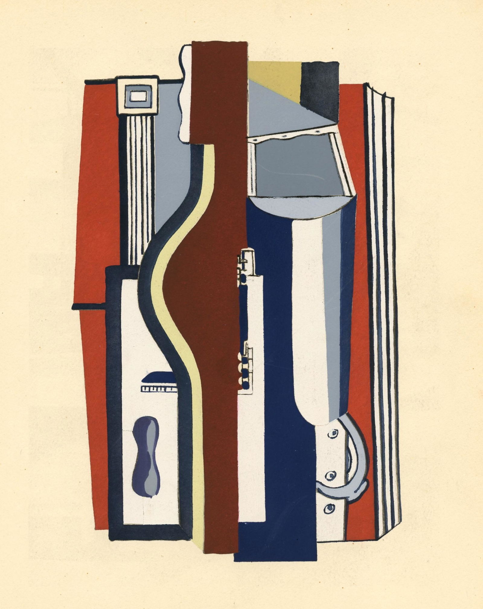 Fernand Leger 1928 pochoir "Instruments de musique" (1 of 1)