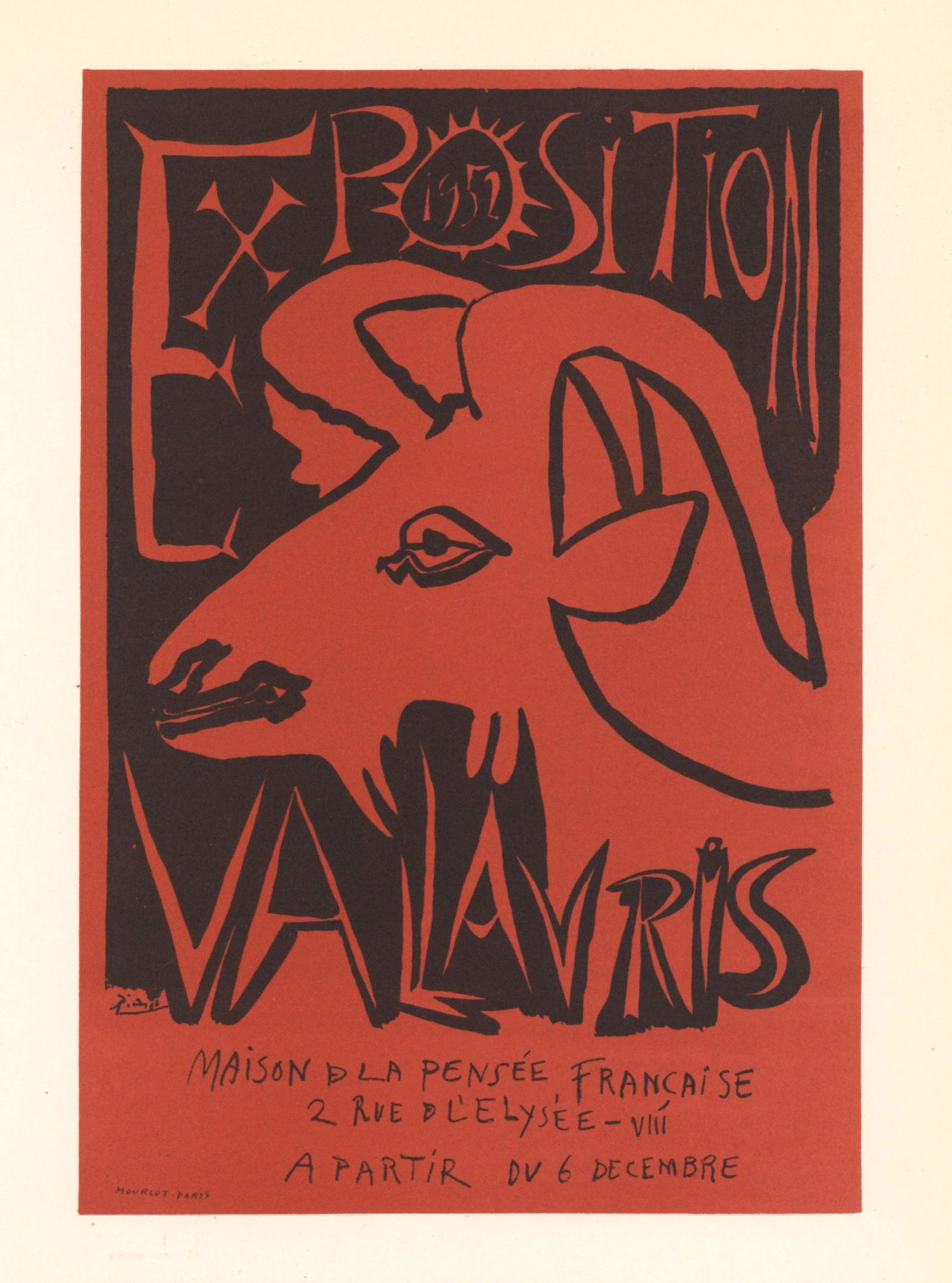Pablo Picasso lithograph poster "Exposition Vallauris" (1 of 1)