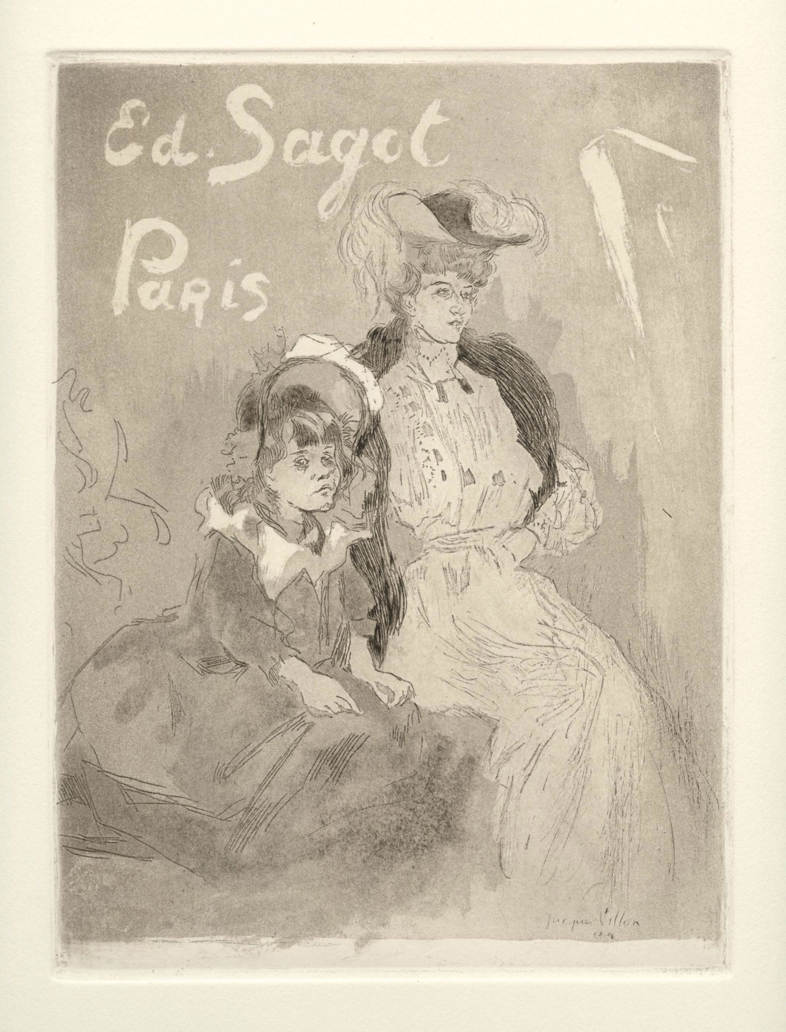 Jacques Villon "Carte Adresse Sagot" original aquatint (1 of 1)