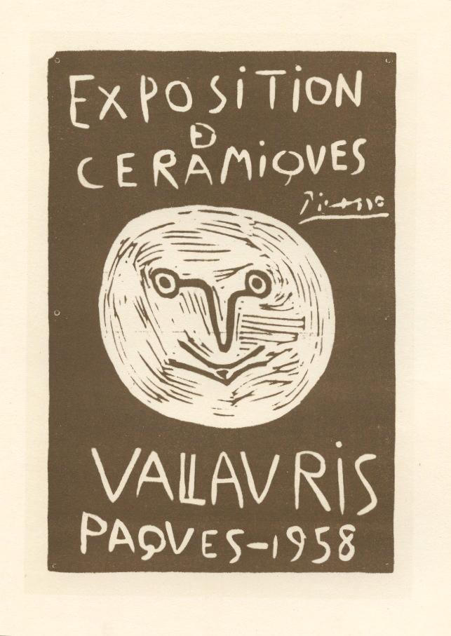 Pablo Picasso lithograph poster "Ceramiques Paques": Medium: lithograph (after the original lithograph poster). During the late 1940's and throughout the 1950's, Picasso created a series of posters at the atelier of Mourlot Freres. The lithograph offere
