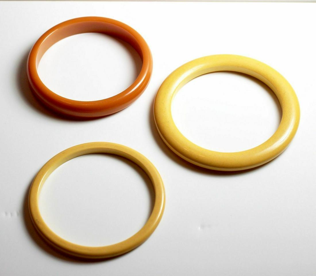 Beige and Butterscotch Bakelite | Bangles Set (1 of 3)