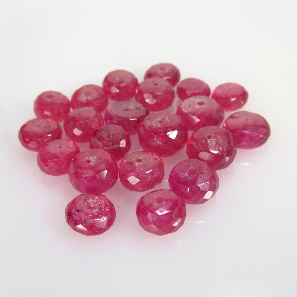 52.48 Ct Natural 21 Mozambique Red Ruby Round Beads (1 of 2)