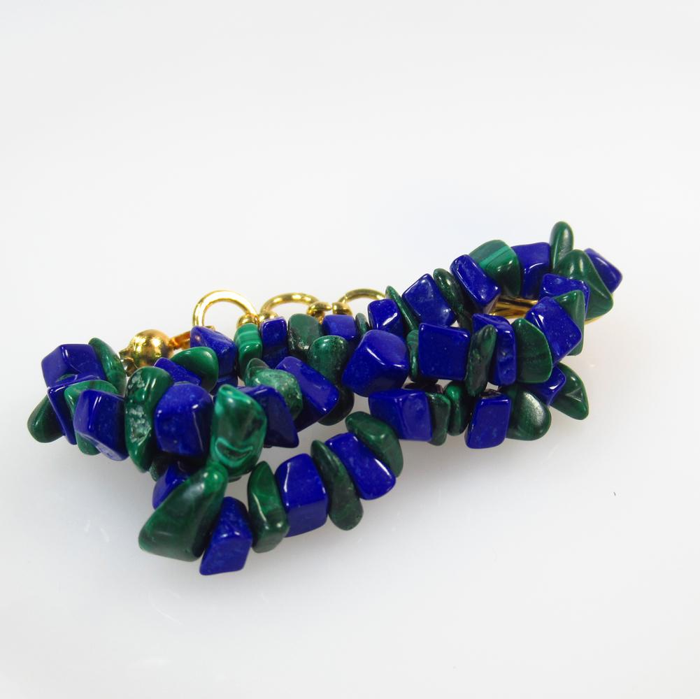 39.32 Ct Natural 55 Drilled Malachite&Lapis Bracelet (1 of 2)