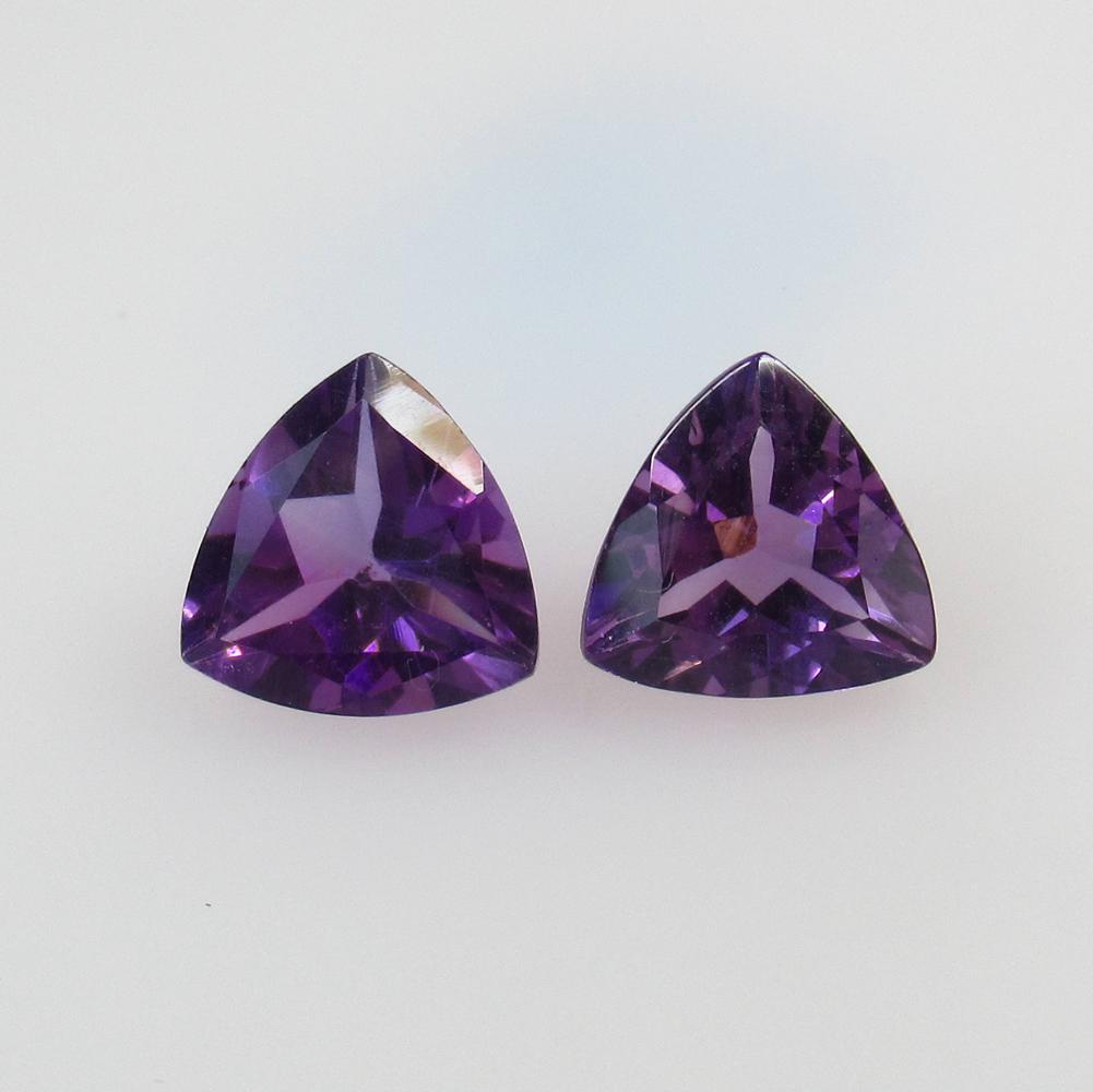 4.03 Ct Natural Purple Amethyst Trillion Pair (1 of 2)
