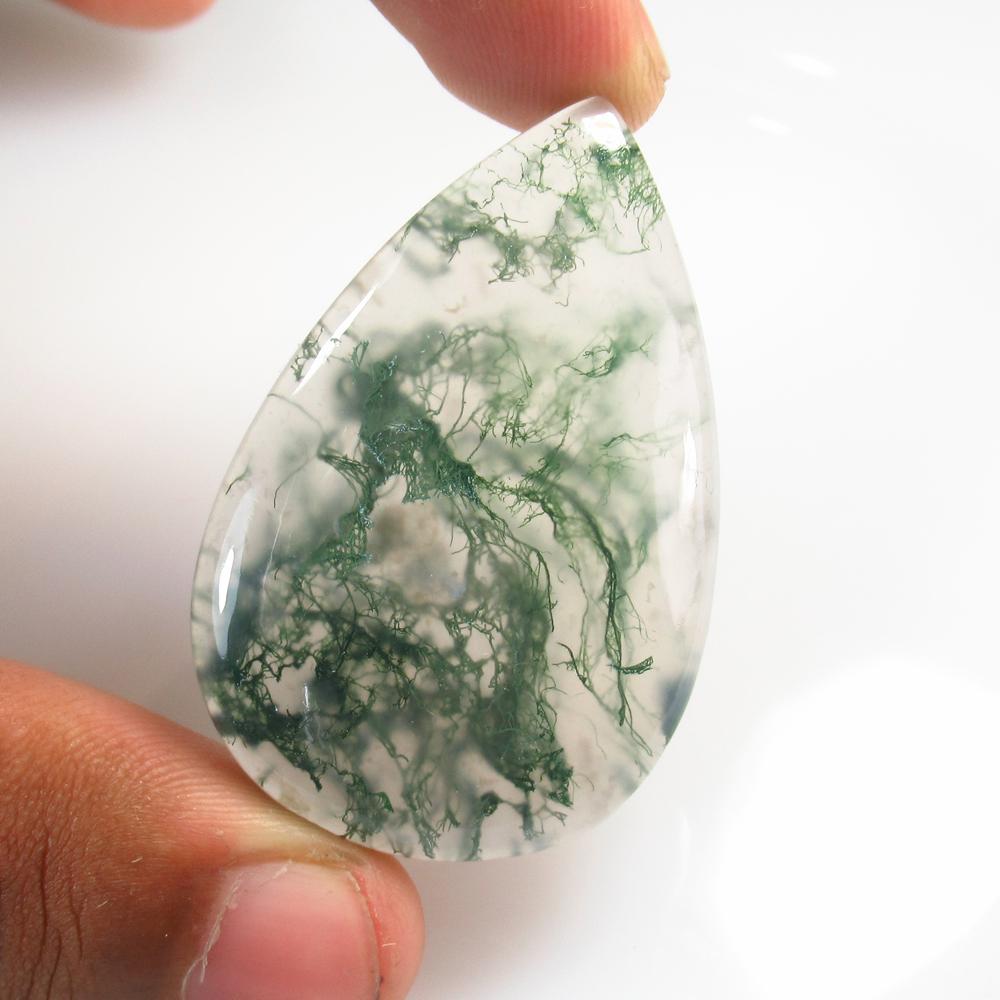 71.05 Ct Natural Mos Agate Pear Cab (1 of 2)