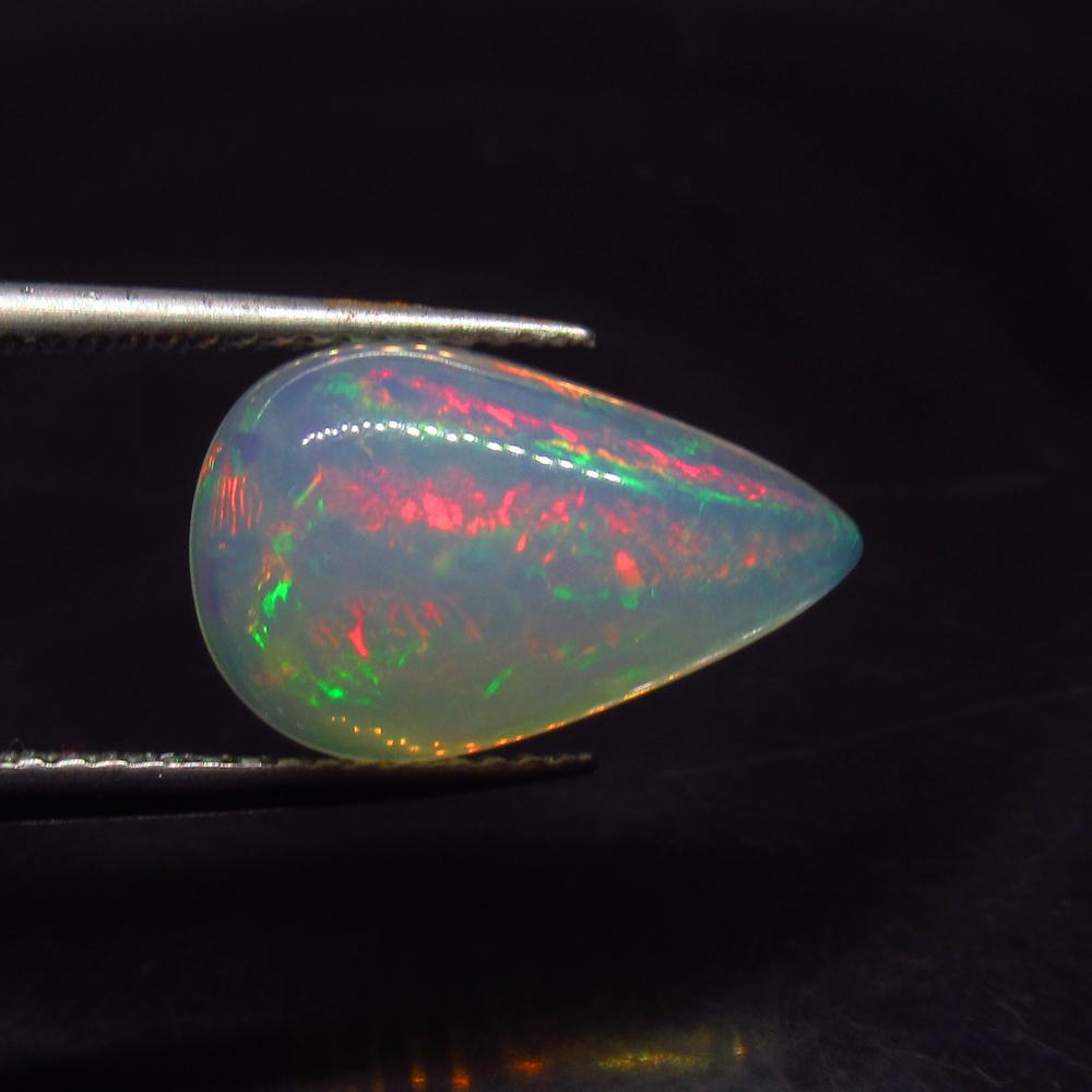2.93 Ct Natural Ethiopian Multicolor Opal Pear Cab (1 of 3)