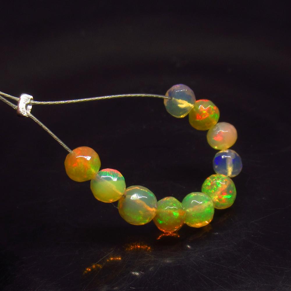 2.42 Ct Natural 10 Drilled Multi-Color Opal Ball Beads (1 of 2)