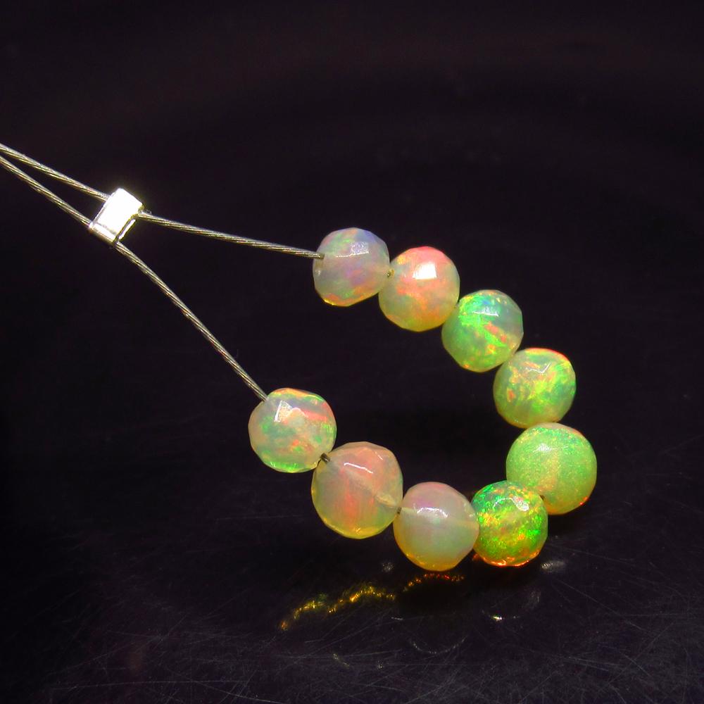 2.24 Ct Natural 9 Drilled Multi-Color Opal Ball Beads (1 of 2)
