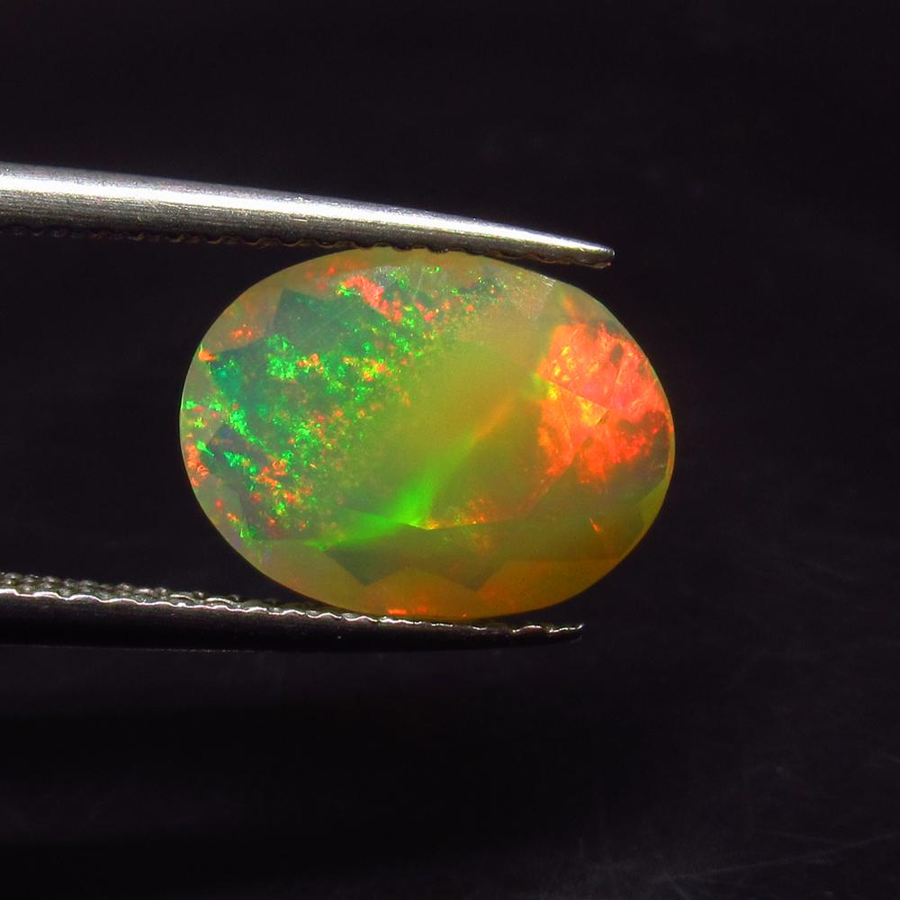 1.92 Ct Natural Multi-Color Faceted Fire Opal Oval Cut (1 of 2)