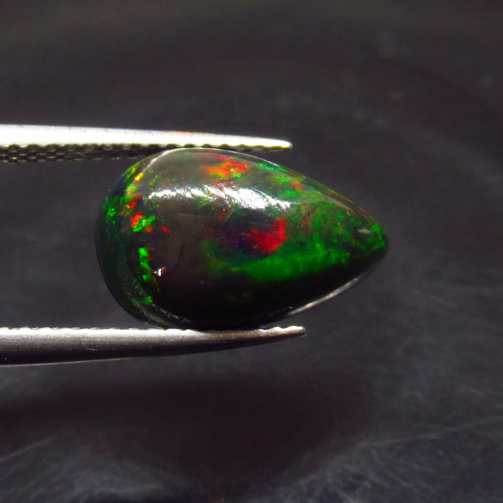 2.53 Ct Natural Ethiopian Black Fire Opal Pear Cab (1 of 2)