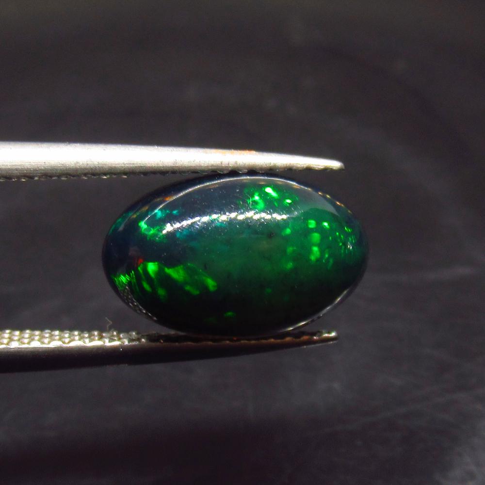 2.27 Ct Natural Ethiopian Black Fire Opal Oval Cab (1 of 3)