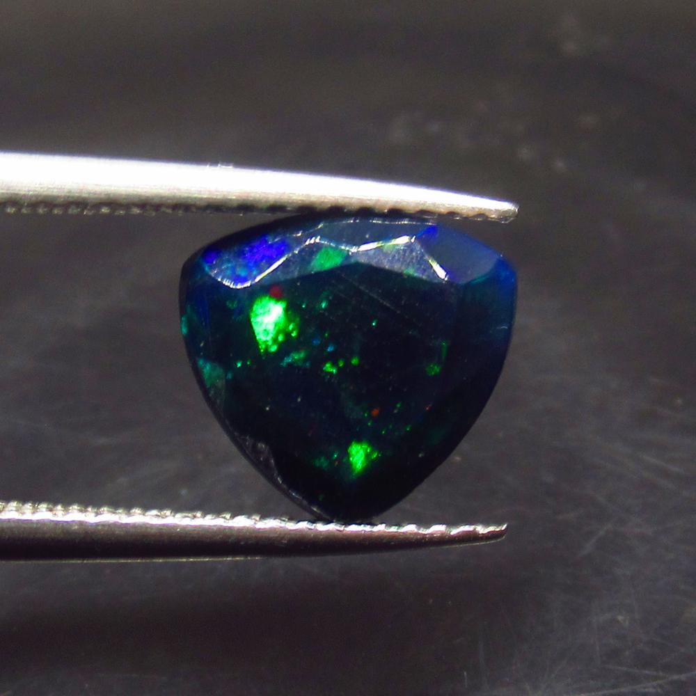 1.90 Ct Natural Ethiopian Black Faceted Fire Opal (1 of 2)