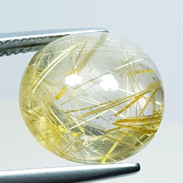 14.70 ct Natural Golden Rutile Quartz Round Cabochon (1 of 5)