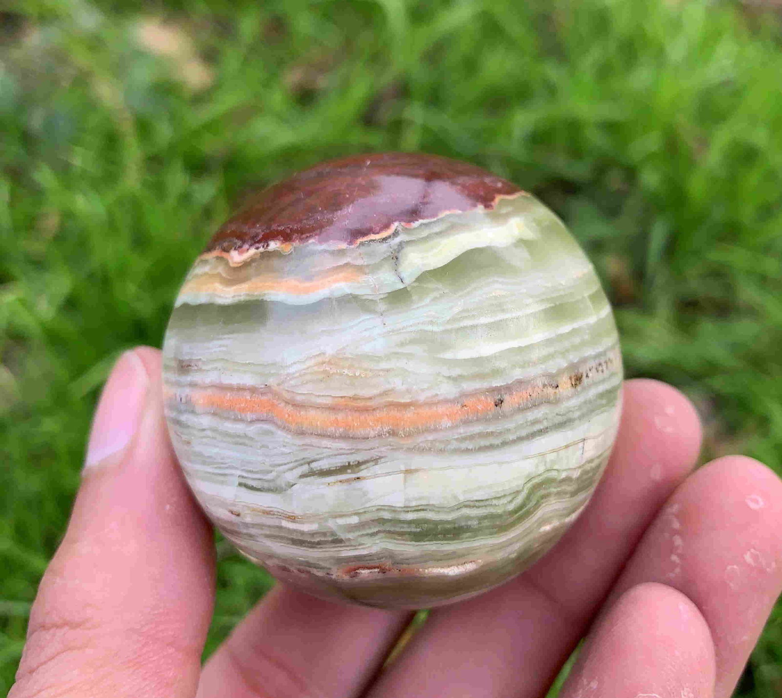 171Gram Very Beautiful Natural Agate Stone Sphere: Title: 171Gram Very Beautiful Natural Agate Stone Sphere Treatment: Natural Total Weights: 171 Gram Size/Dimensions: 48 mm Origin: Pakistan Reserve: $20.00 Shipping: Domestic: Flat-rate of $15.00 t