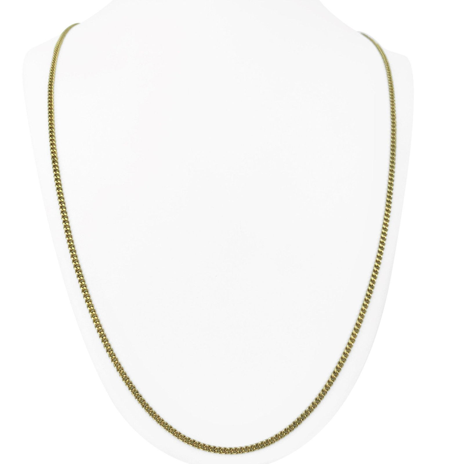 14k Yellow Gold 15.3g Solid Thin 2.5mm Curb Link Chain (1 of 8)