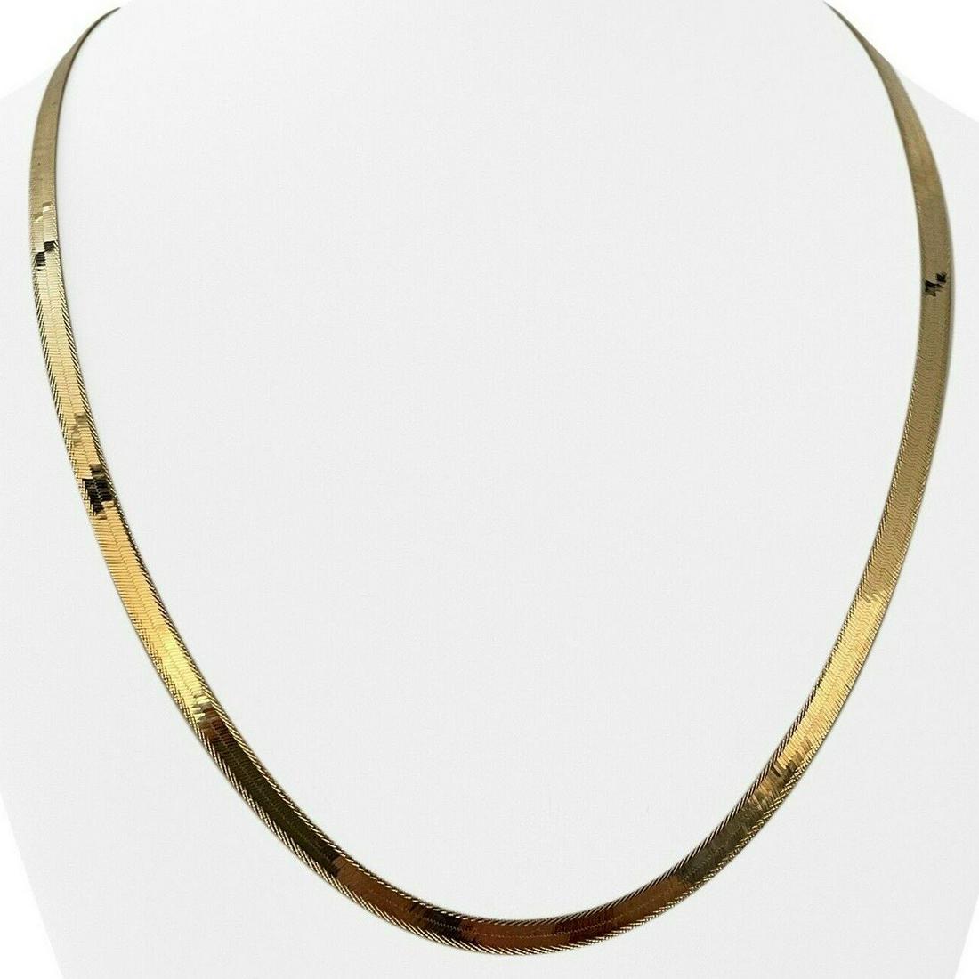 14k Yellow Gold 10.4g Ladies 4.5mm Herringbone Link (1 of 8)