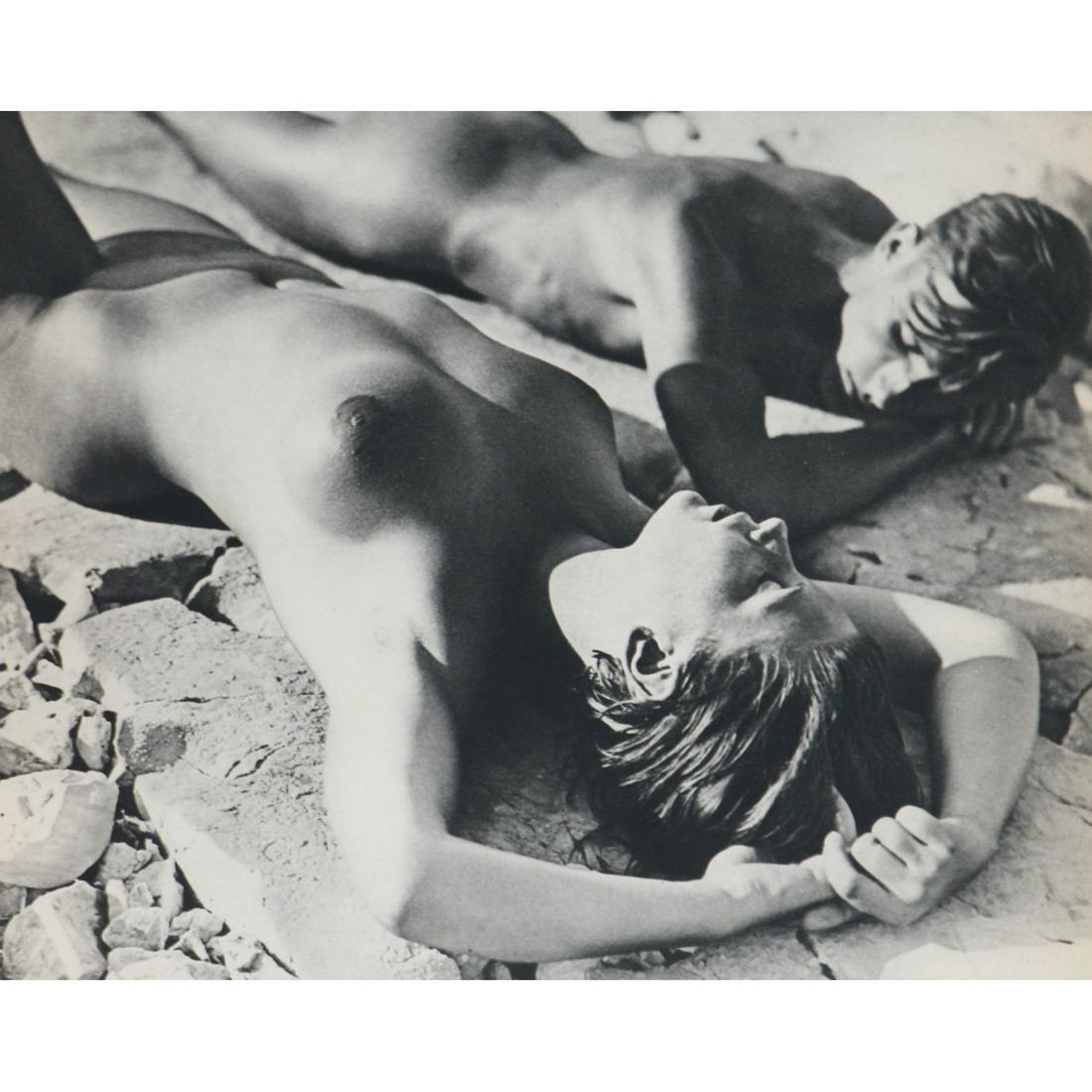 EDMUND KESTING - Nude Sunbathers: Artist: EDMUND KESTING Print Title: Nude Sunbathers Medium: Sheet-fed Gravure Printing Date: 1930's Printed in France Image Size approx: 7 X 8.5 inches Edmund Kesting Edmund Kesting (1892-1970) was a